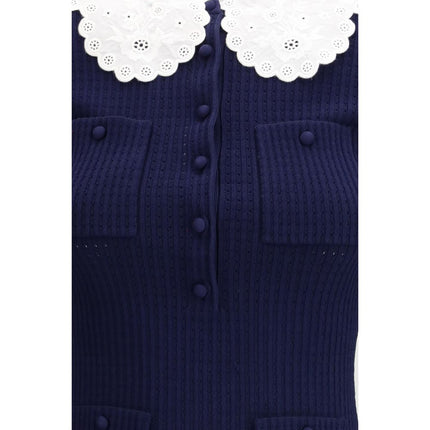 Self-Portrait Blue Viscose Cocktail Dress