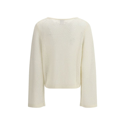 Allude White Wool Sweatshirt