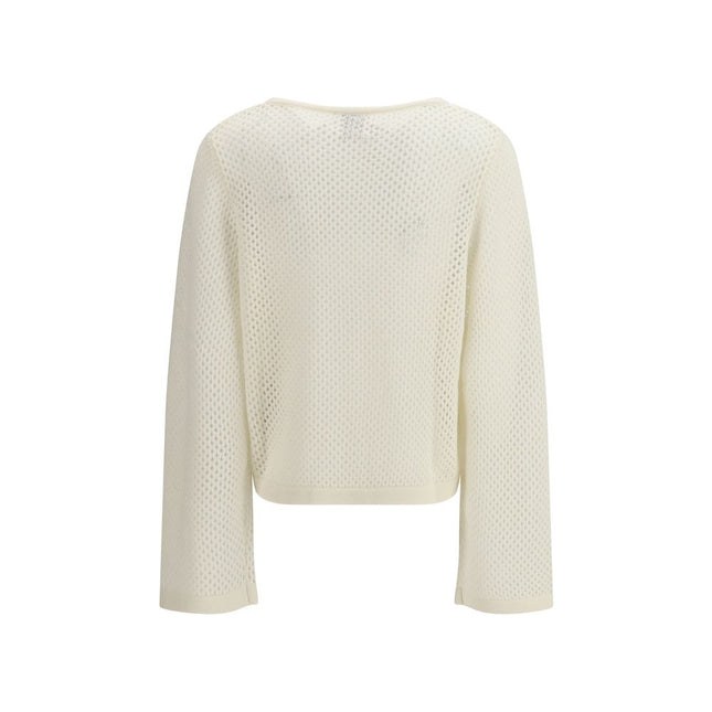 Allude White Wool Sweatshirt