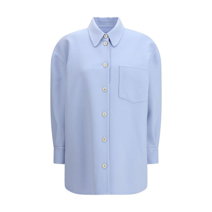 Fabiana Filippi Blue Wool Full-Length Jacket