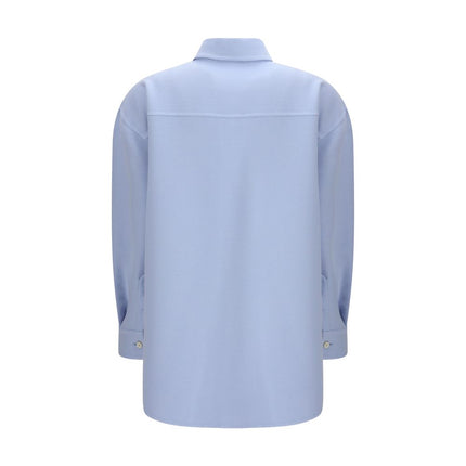 Fabiana Filippi Blue Wool Full-Length Jacket
