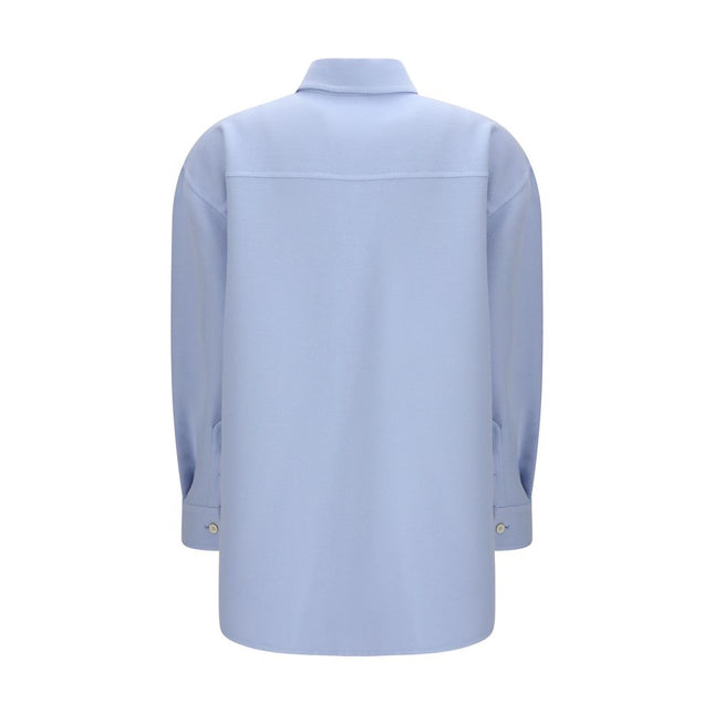 Fabiana Filippi Blue Wool Full-Length Jacket