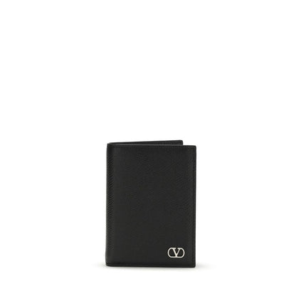 Valentino Garavani Black Calf Leather Bos Taurus Wallet