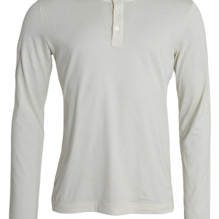 Dolce & Gabbana White Cotton Long Sleeve T-Shirt