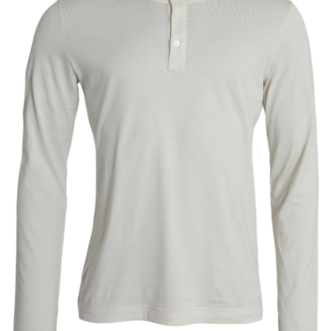 Dolce & Gabbana White Cotton Long Sleeve T-Shirt