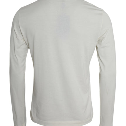 Dolce & Gabbana White Cotton Long Sleeve T-Shirt