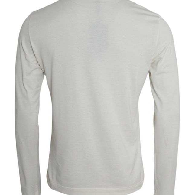 Dolce & Gabbana White Cotton Long Sleeve T-Shirt