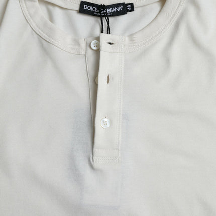 Dolce & Gabbana White Cotton Long Sleeve T-Shirt