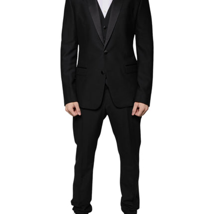 Dolce & Gabbana Black Virgin Wool Tuxedo