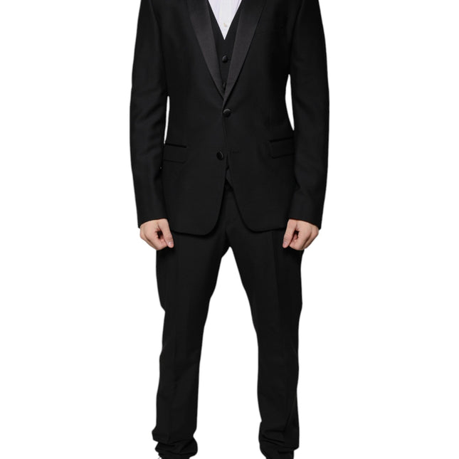 Dolce & Gabbana Black Virgin Wool Tuxedo