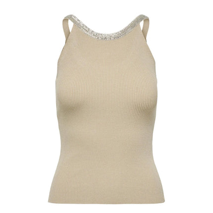 Only Beige Nylon  Elastane Tank Tops