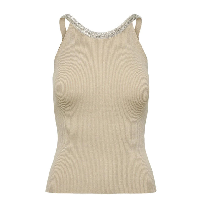 Only Beige Nylon  Elastane Tank Tops