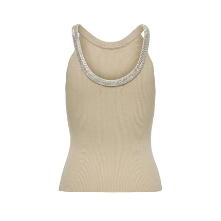 Only Beige Nylon  Elastane Tank Tops