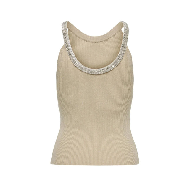 Only Beige Nylon  Elastane Tank Tops