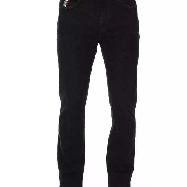 Baldinini Trend Black Cotton Straight-Leg Jeans