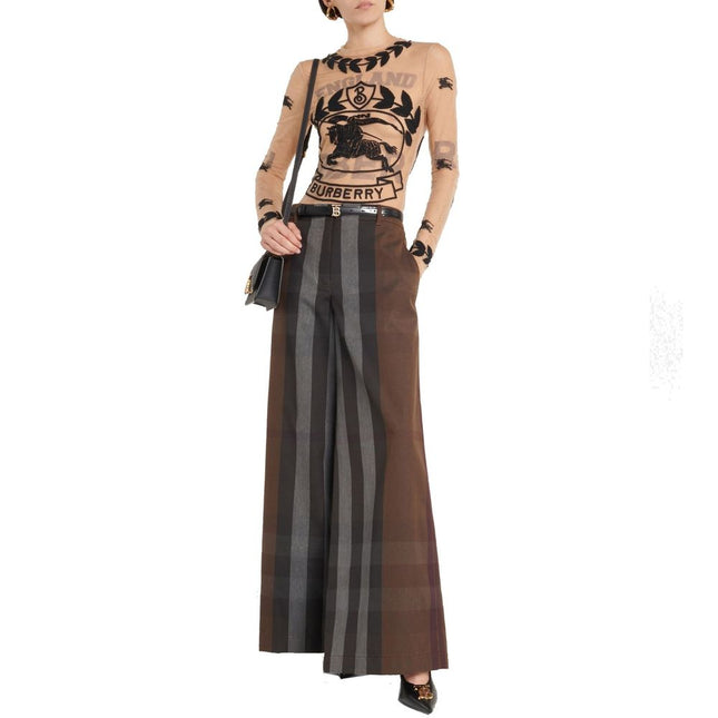 Burberry Brown Cotton Casual Pants