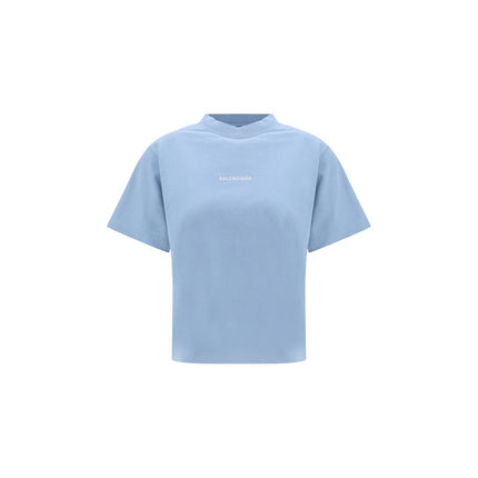 Balenciaga Blue Cotton T-Shirt