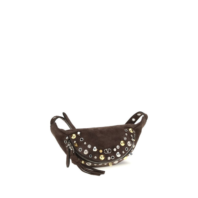 Valentino Garavani Brown Calf Leather Bos Taurus Shoulder Bag