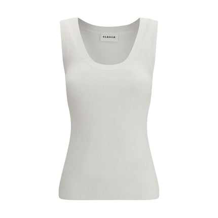 P.A.R.O.S.H. Beige Cotton Sleeveles T-Shirt