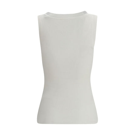 P.A.R.O.S.H. Beige Cotton Sleeveles T-Shirt