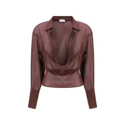 The Andamane Purple Silk Blouse