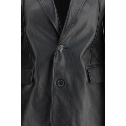 Balenciaga Black Calf Leather Bos Taurus Leather Jacket