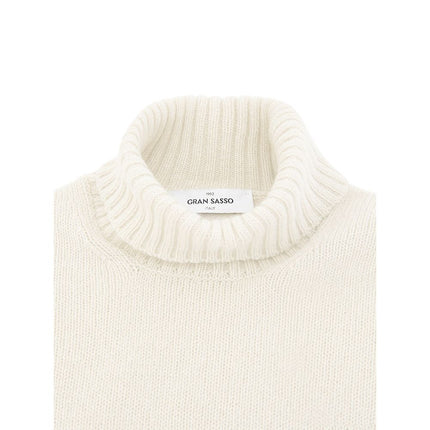 Gran Sasso White Wool Turtleneck