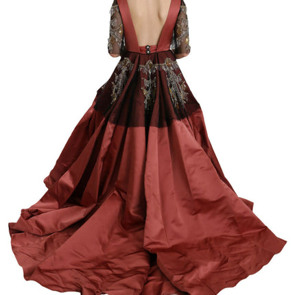 Dolce & Gabbana Crystal Chandelier Silk Princess Gown Dress