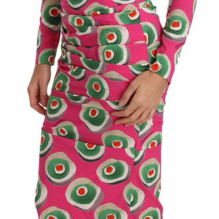 Dolce & Gabbana Pink Silk Cup Cake Sheath Stretch  Dress