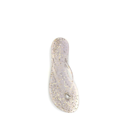 Casadei Gold Polyurethane Flat Sandals
