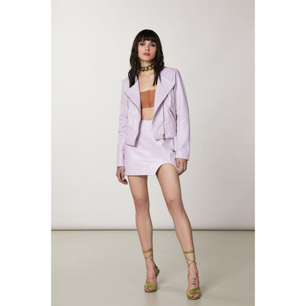 Patrizia Pepe Purple Leather Mini Skirt