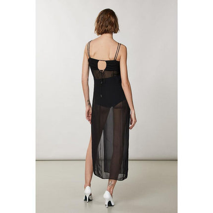 Patrizia Pepe Black Viscose Cocktail Dress