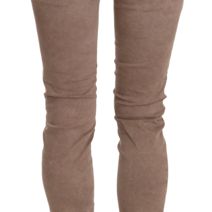 CYCLE Brown Low Waist Slim Fit Skinny Pants