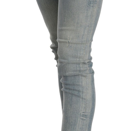 PLEIN SUD Light Blue Washed Mid Waist Skinny Denim Jeans