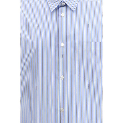 Gucci Blue Cotton Pattern Shirt