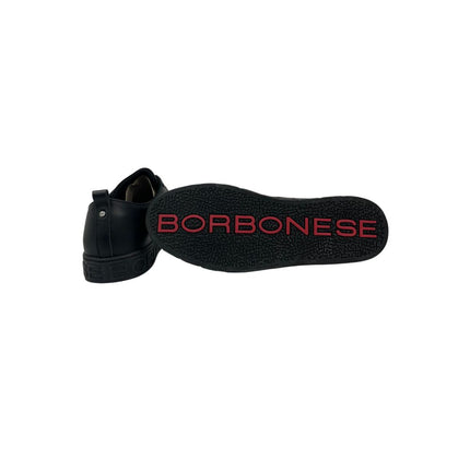 Borbonese Black Leather Men Sneaker