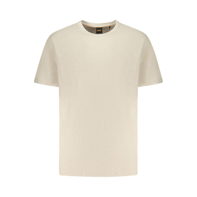 Hugo Boss Beige Cotton Men T-Shirt