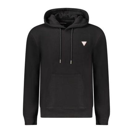 Guess Jeans Black Cotton Men Sweatshirt Slim Fit Hooded