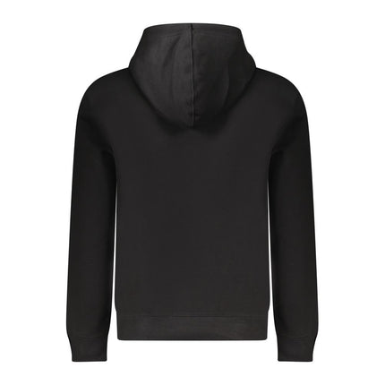 Guess Jeans Black Cotton Men Sweatshirt Slim Fit Hooded