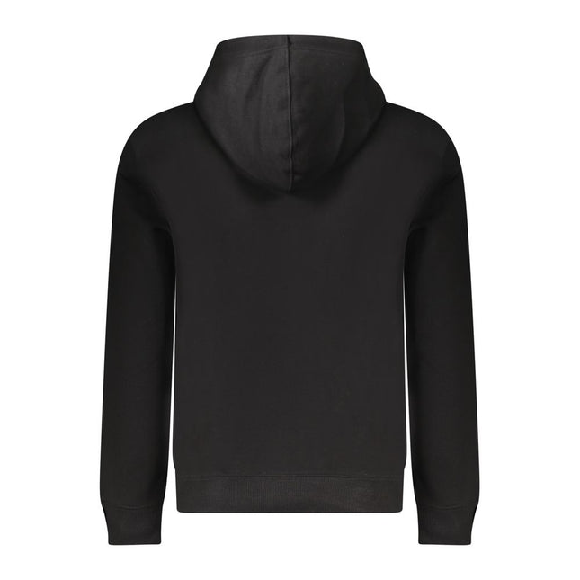 Guess Jeans Black Cotton Men Sweatshirt Slim Fit Hooded