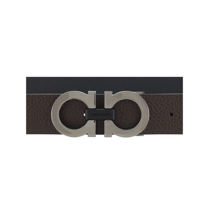 Ferragamo Black Calf Leather Bos Taurus Regular Belt