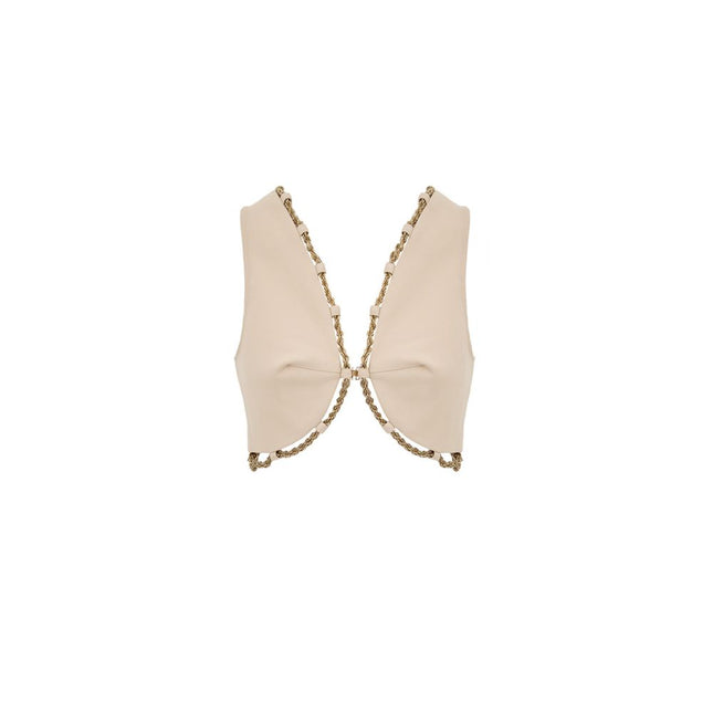 Cult Gaia Beige Cotton Waistcoat