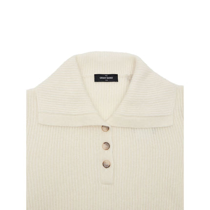 Gran Sasso White Wool Polo Shirt