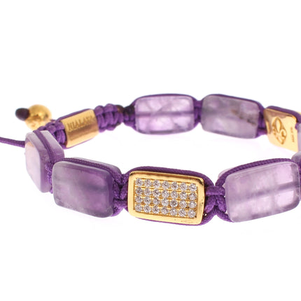 Nialaya CZ Amethyst 18K Gold 925 Bracelet