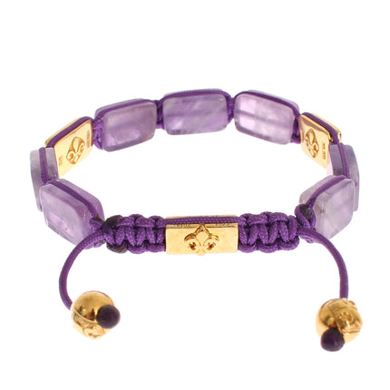 Nialaya CZ Amethyst 18K Gold 925 Bracelet