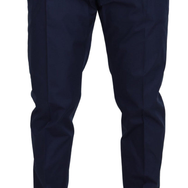 Dolce & Gabbana Blue Cotton Dress Pants