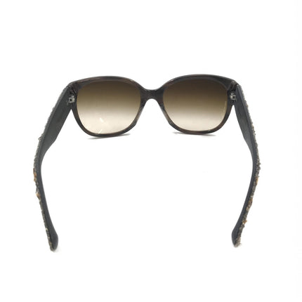 Chanel Brown Frame With Tweed Accents Sunglasses