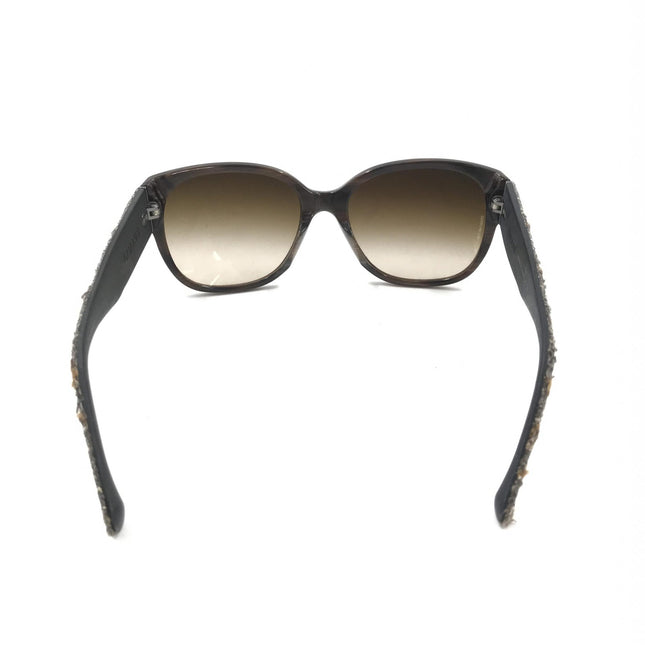 Chanel Brown Frame With Tweed Accents Sunglasses