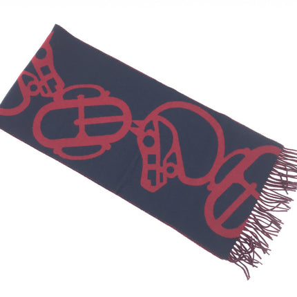 Hermès Cashmere Muffler In Burgundy Color