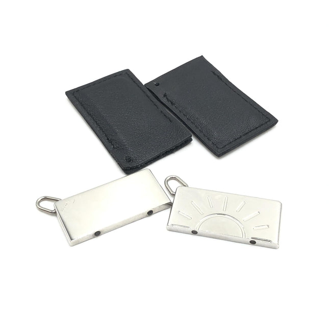Hermès Silver Tone Half Sun Pendant Set